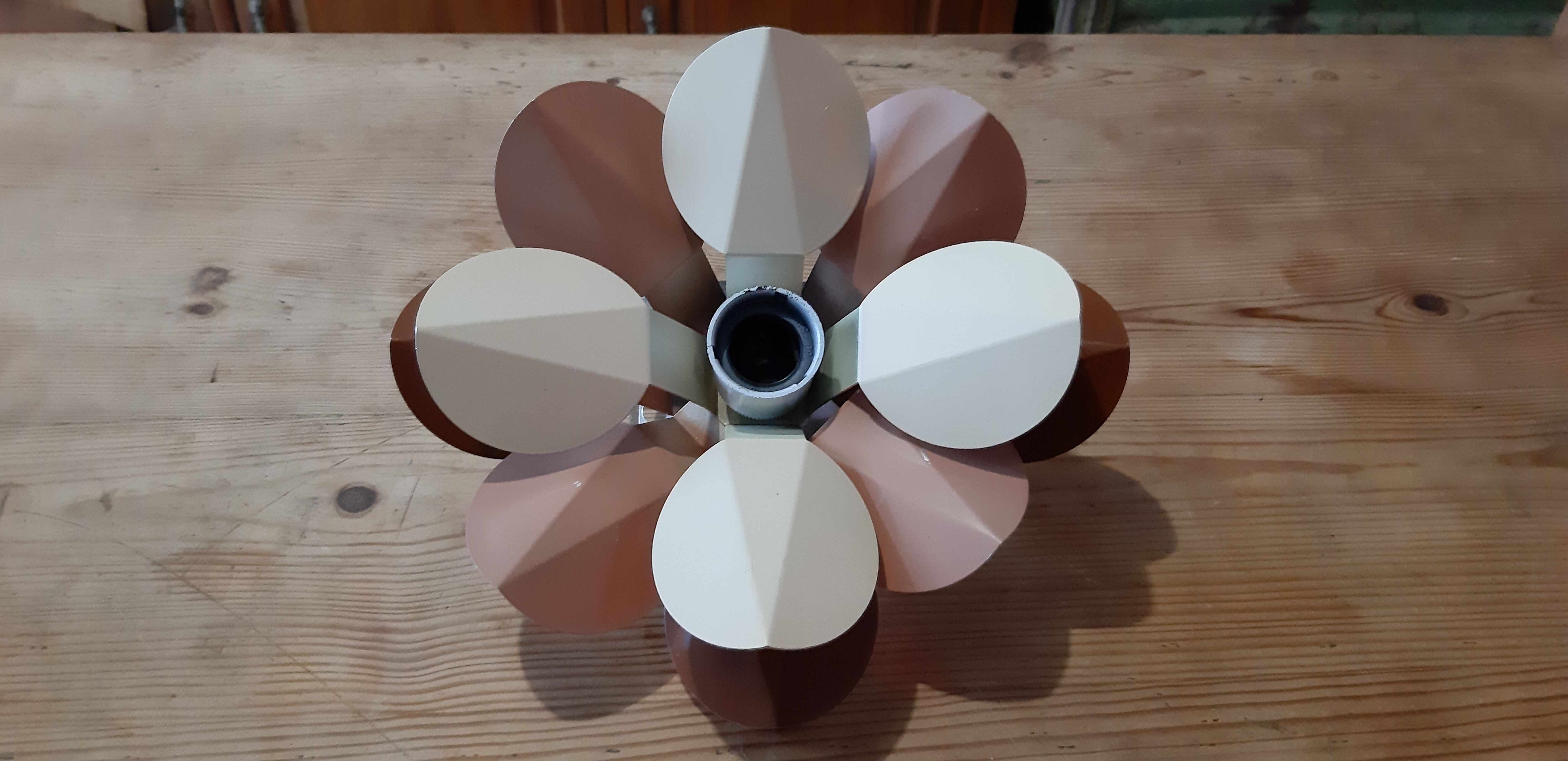 Vintage metal and chrome wall lamp " flower "