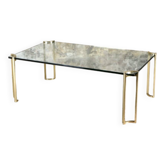 Brass and glass coffee table model T24 by Peter Ghyczy
