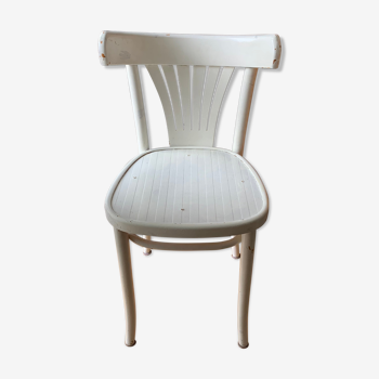 Vintage white lacquered bistro chair