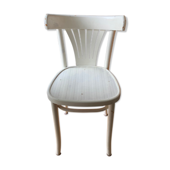 Chaise bistrot laqué blanche vintage