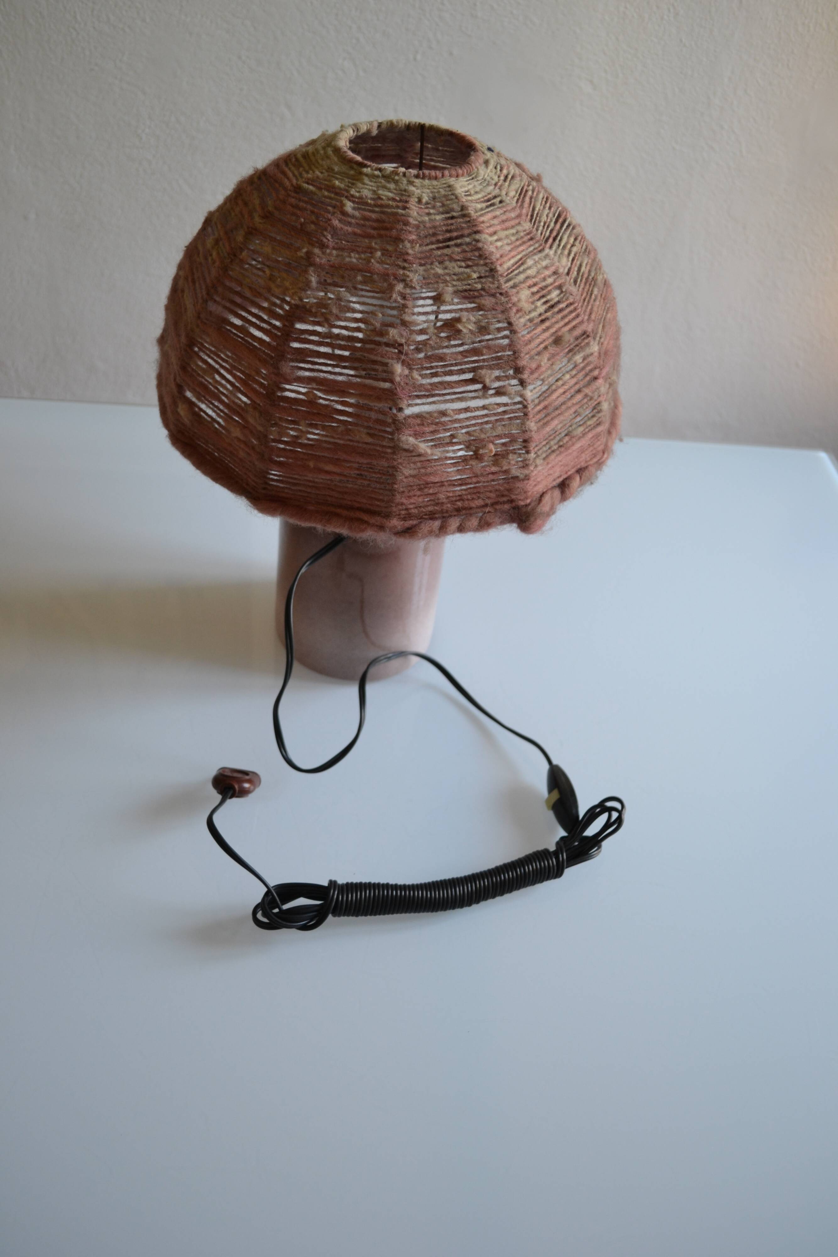 Vintage ceramic and wool lamp