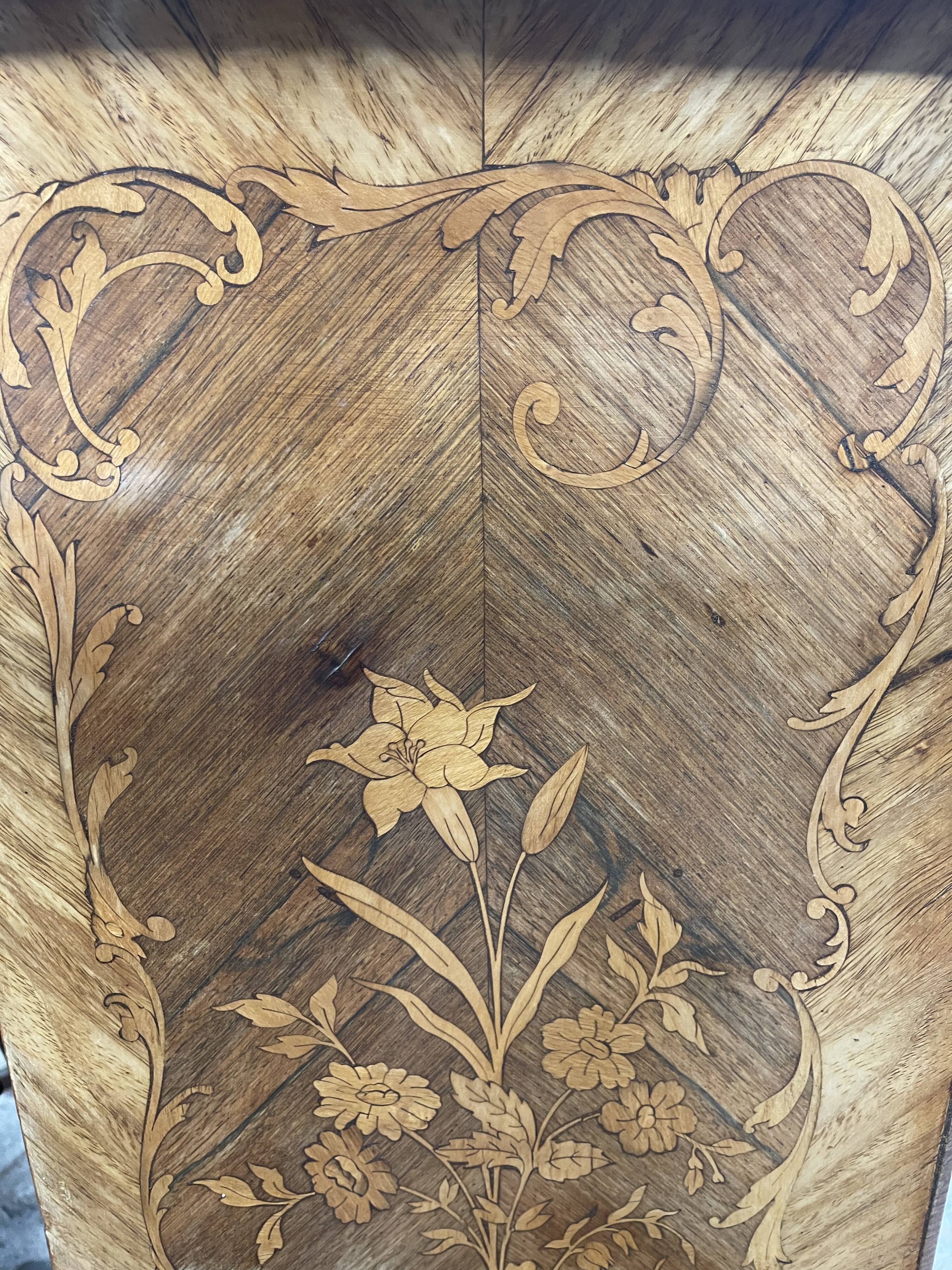 Louis XV style secretary with painting