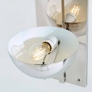 Pair of modernist wall lights by Claude Parent, nickel-plated steel, 1992.
