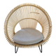 fauteuil en rotin et coussin d'assise