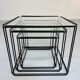 Lot of 3 vintage 1970s design nesting coffee tables by Max Sauze.