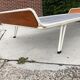 Vintage meridian in teak steel steel hairpin country leg down 60s
