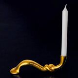 Knot candlestick in bronze, brutalist design, Italy, 1970