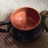 Glazed terracotta teapot