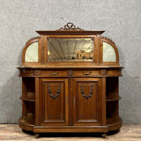 Sideboard in a row Louis XVI half-moon walnut around 1850