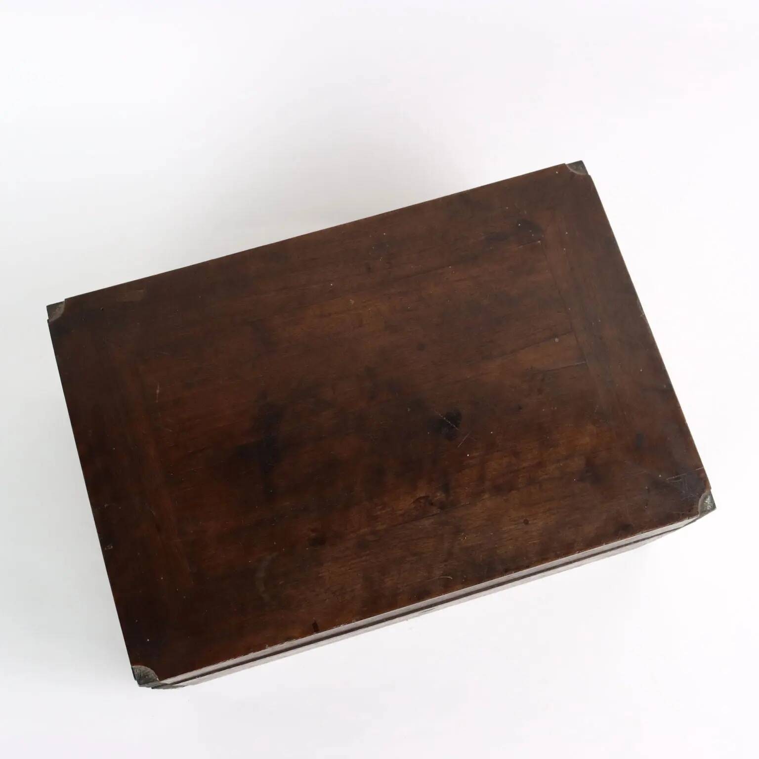 Antique walnut travel case, writing set, Italy, 19th century