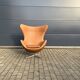 Original Fritz Hansen Egg chair from 1983 in perfect condition, new!! Rustic Cognac Camel Leather