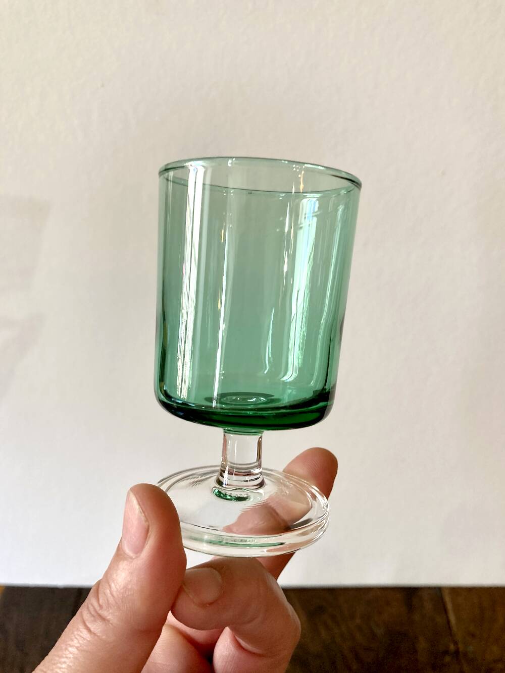 6 verres à pied Luminarc, modèle Suède n°5, calice vert