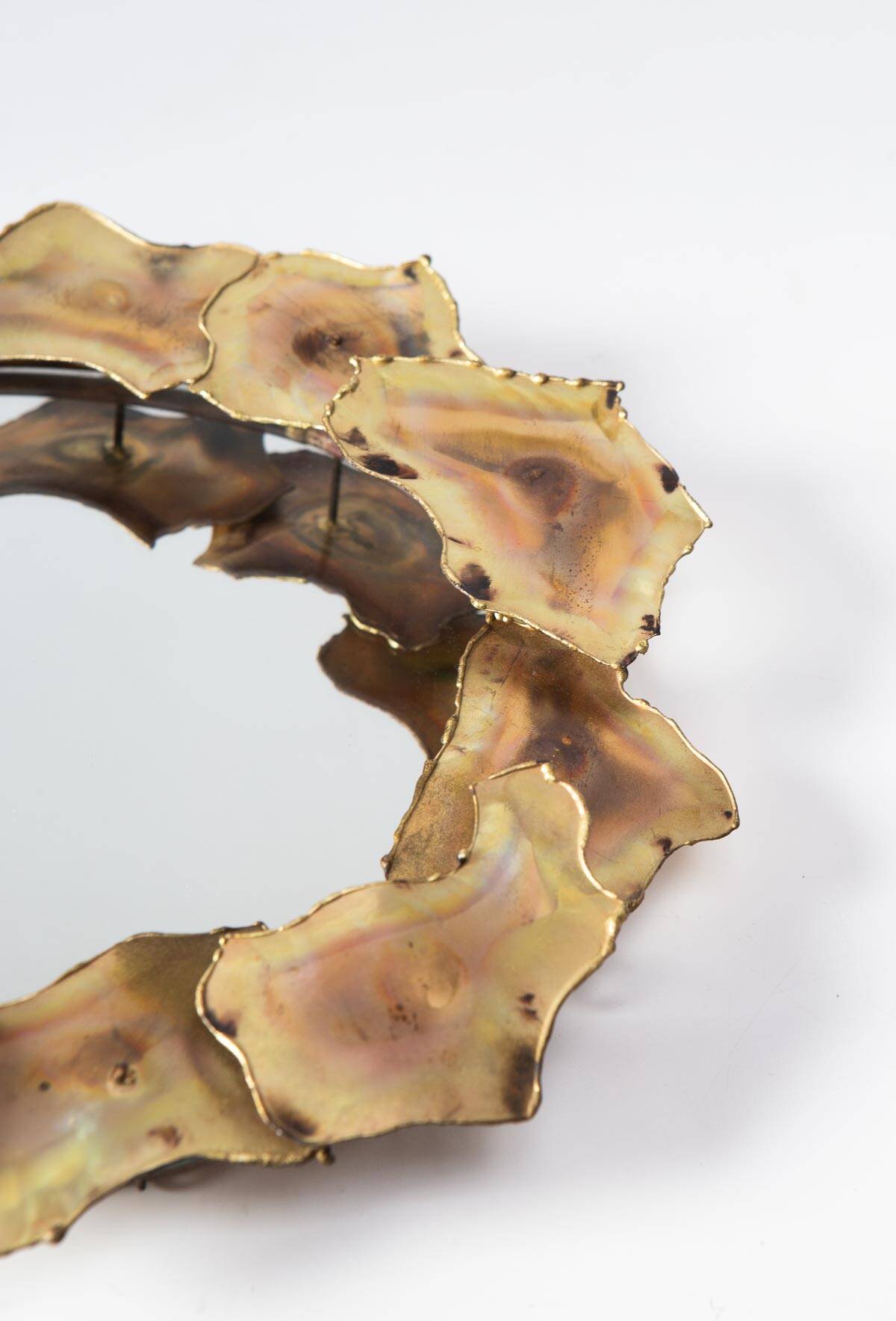 Brass sun mirror from around 1970 (31 cm)