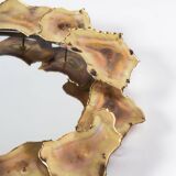 Brass sun mirror from around 1970 (31 cm)