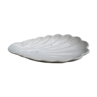 Plat en porcelaine à feu blanche - Charles Pillivuyt coquille