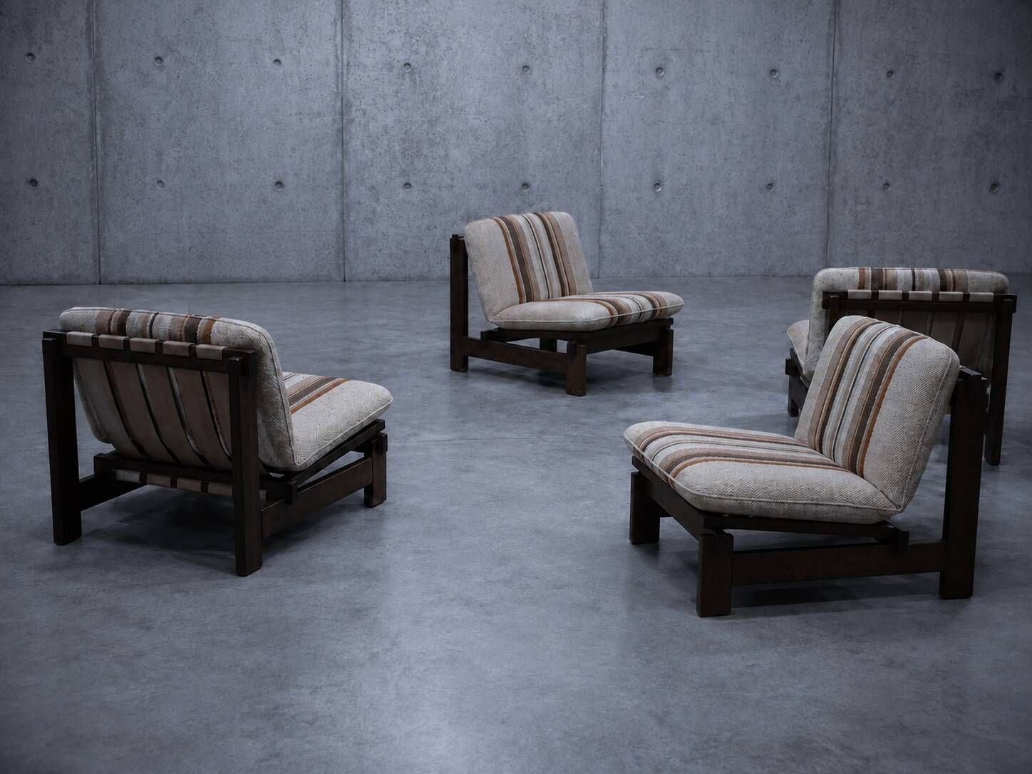 Set of 4 Vintage 1970 Modular Armchairs