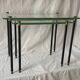 Pull out tables in glass and brass 1950