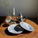 Lot de 5 assiettes anglaises bleues D23
