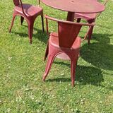 Xavier Pauchard for Tolix table G and 3 chairs A56
