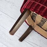 1960s, Danish armchair in cherry-red furniture velour, original condition.