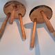 Paire de tabourets tripodes brutaliste 1950/1960.