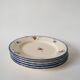 Lot of 5 digoin sarreguemines flat plates model "mary-lou" 1940