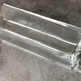 Vase forme carré geometric relief in translucent 28 cm