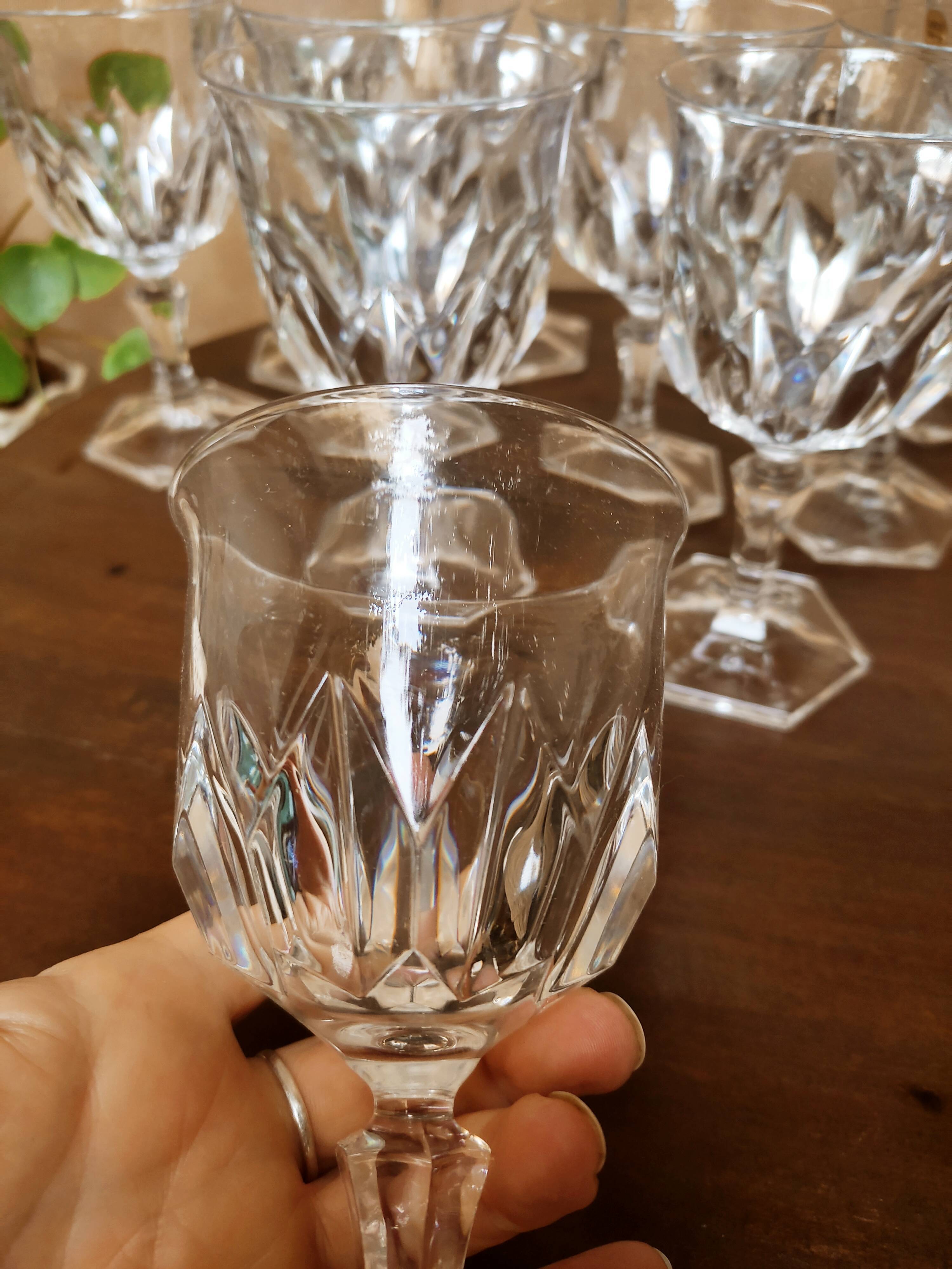 12 crystal water glasses Chaumont model