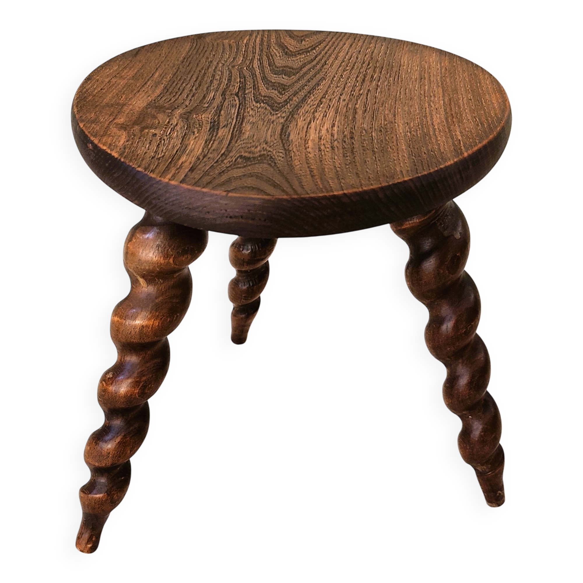 Solid wood milking stool