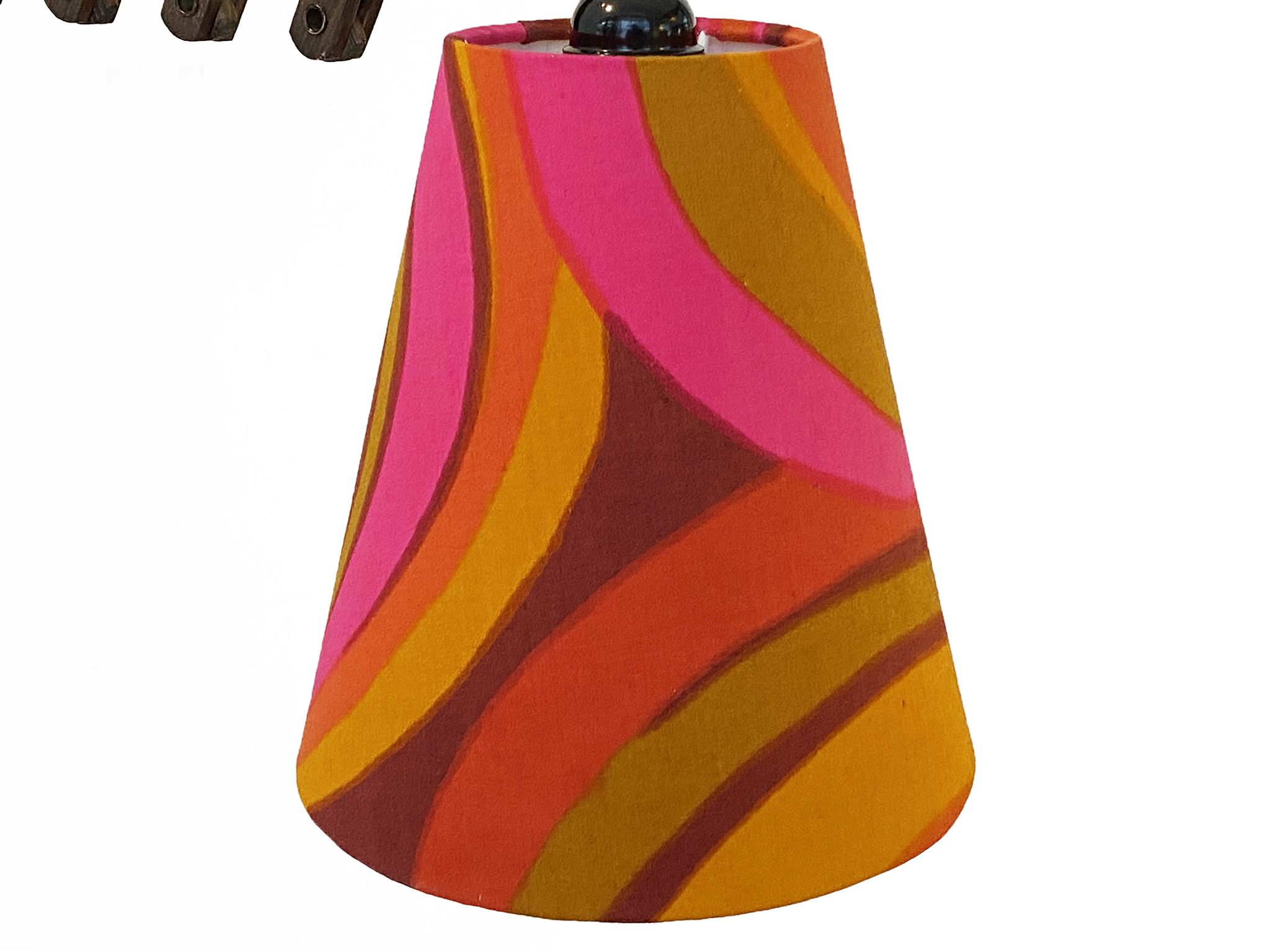 Wall lamp/scissor lamp with new shade from repurposed 1960s printed fabric by Metsovaara . Sweden 19
