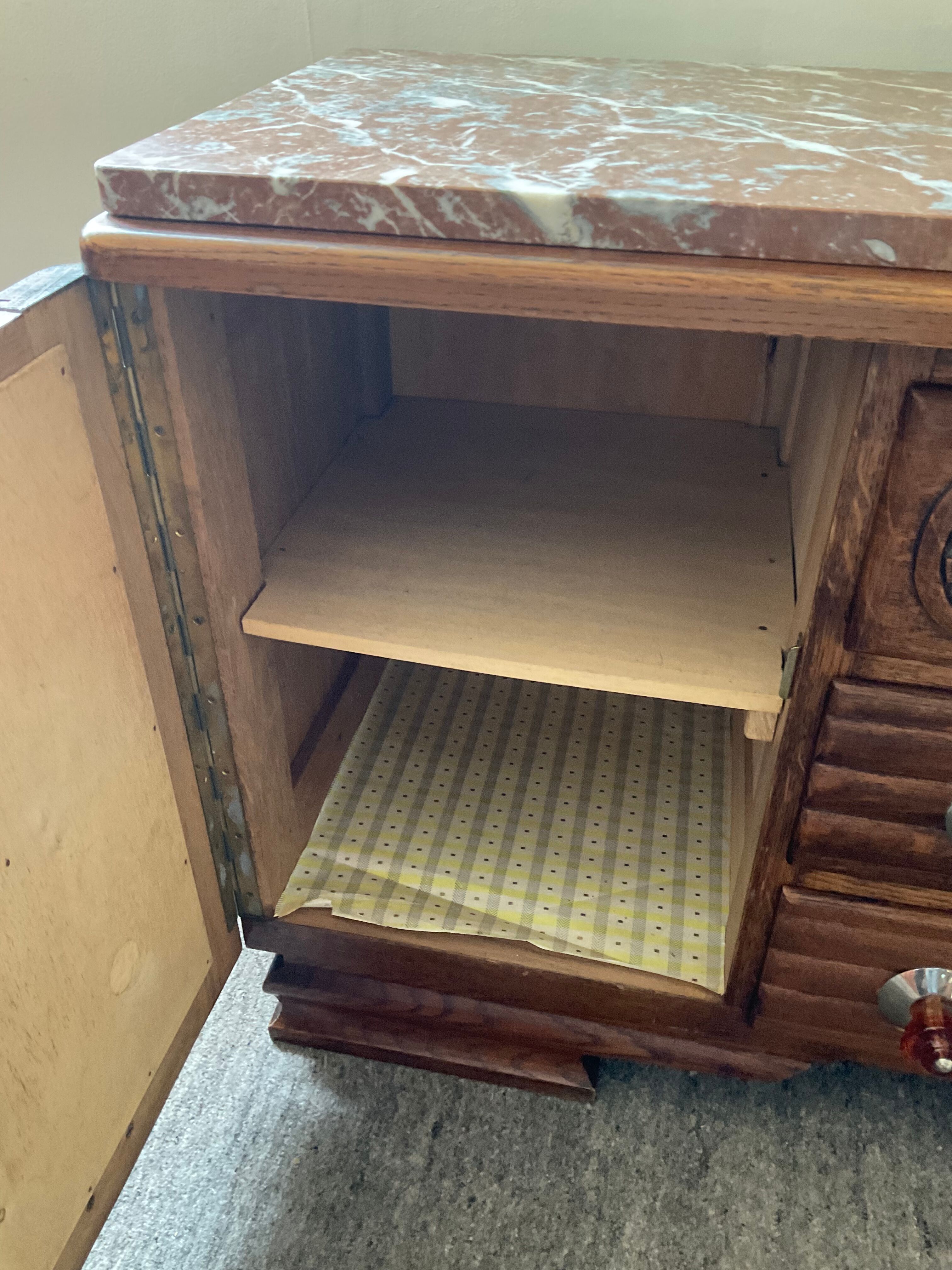 Art Deco sideboard in wood and marble