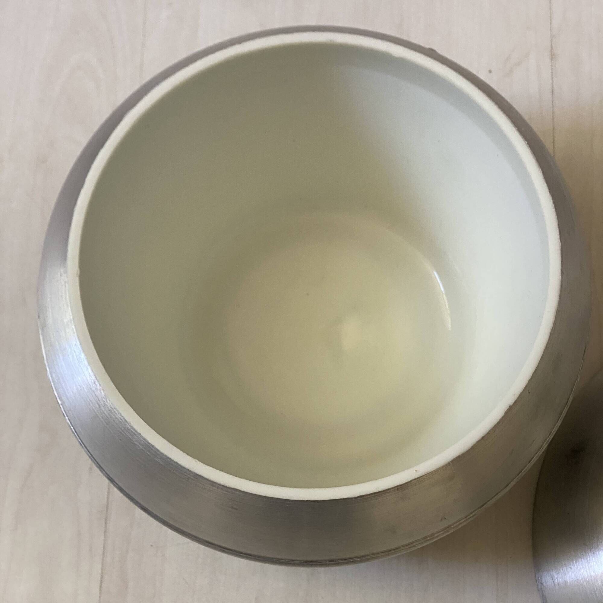 Vintage brushed aluminium ice bucket "Apple" (Made in Italy)