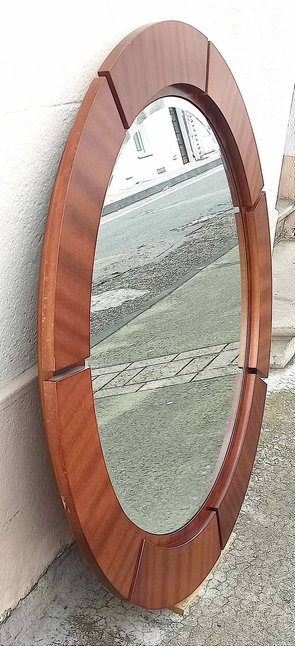 Large round mirror mahogany end 60 diameter 106.7 cm