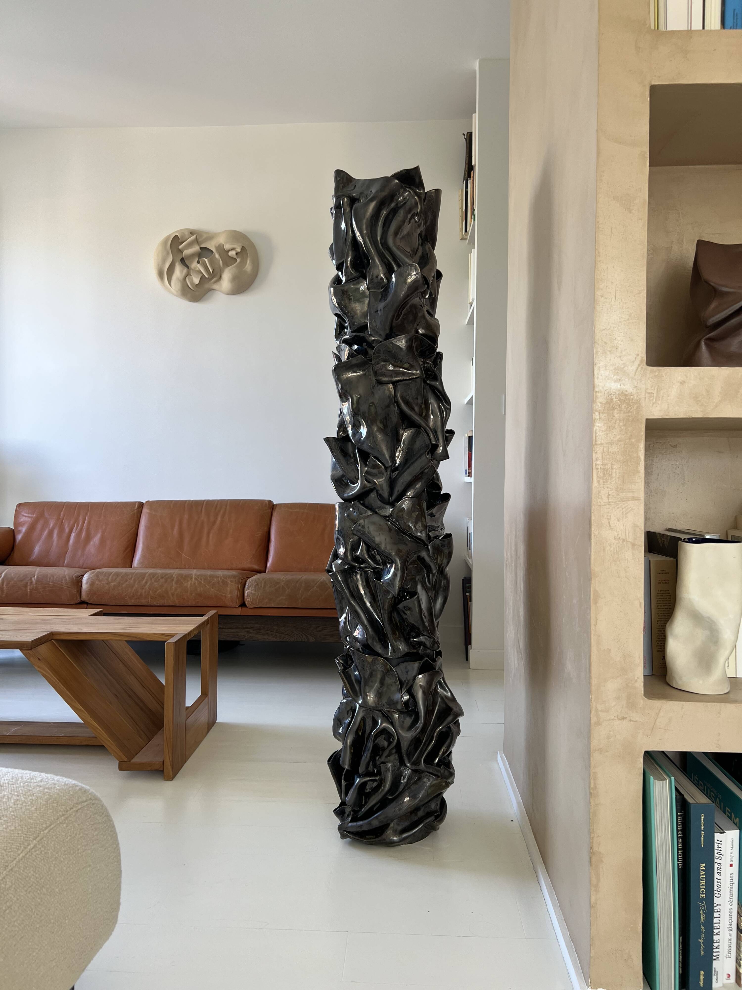 Stoneware ceramic totem