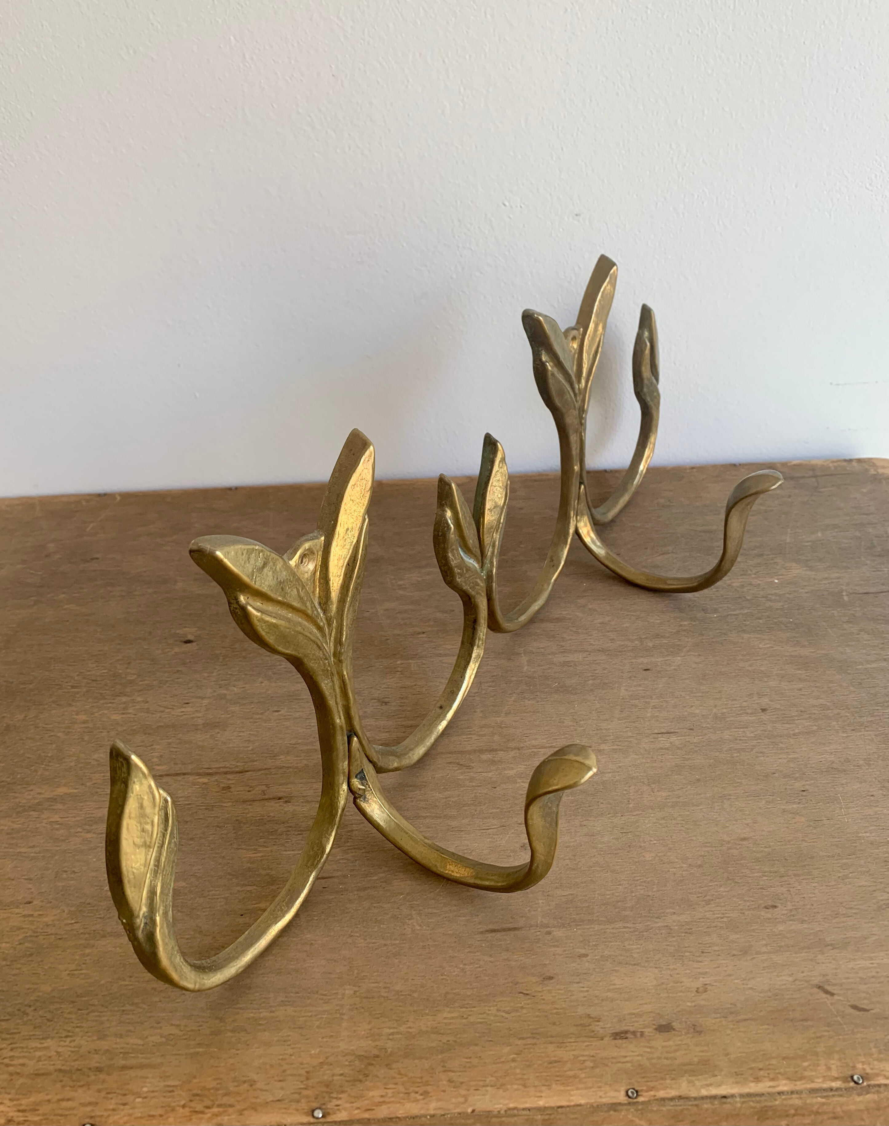 Brass wall coat rack