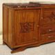 Enfilade en noyer massif, plateaux en marbre noir