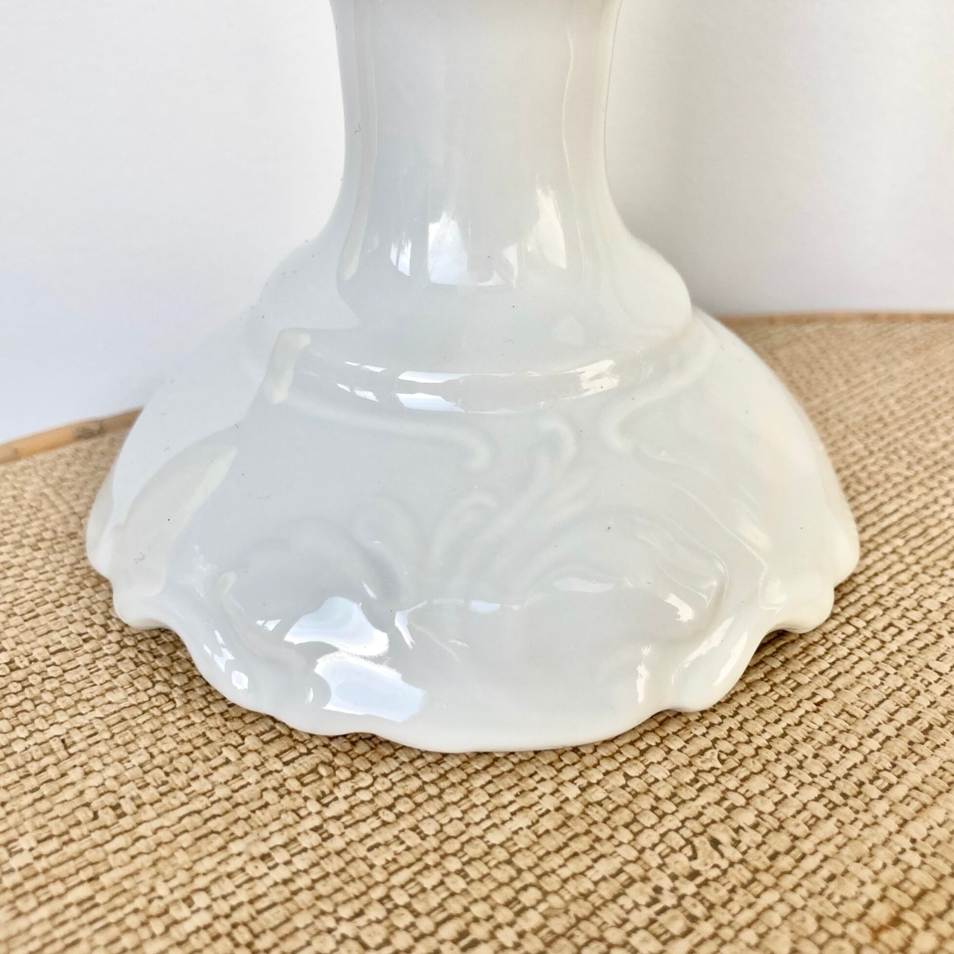 Pair of porcelain candle holders