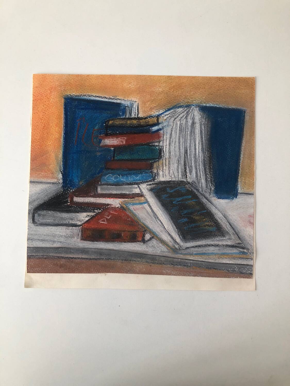 Pastel Illustration "Books"