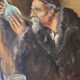 Vintage Mid-Century Alchemist Oil Painting