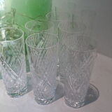 Set of 8 cut crystal glasses