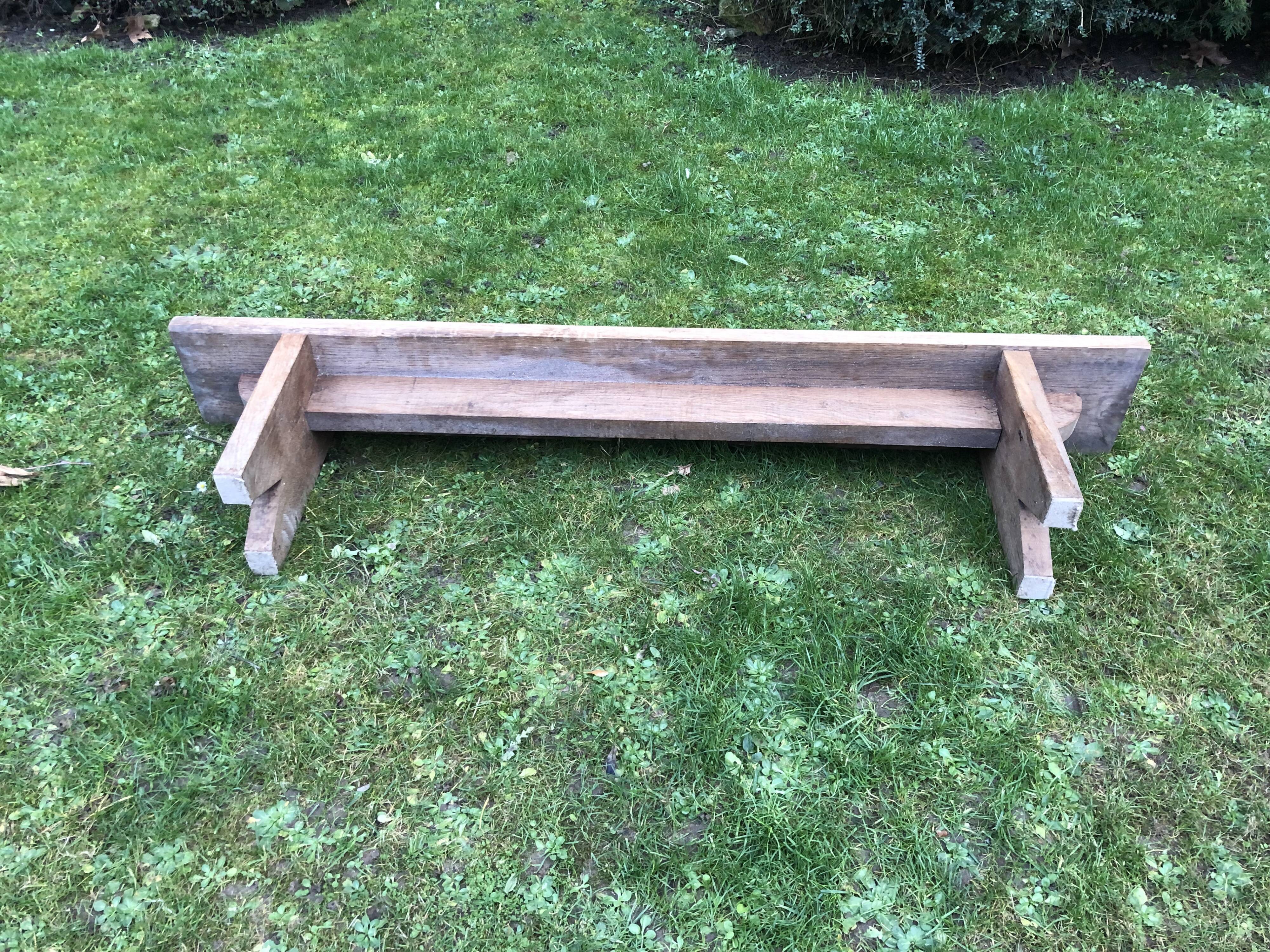 Solid oak bench