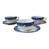 3 tasses et sous tasses porcelaine fine Japonaise