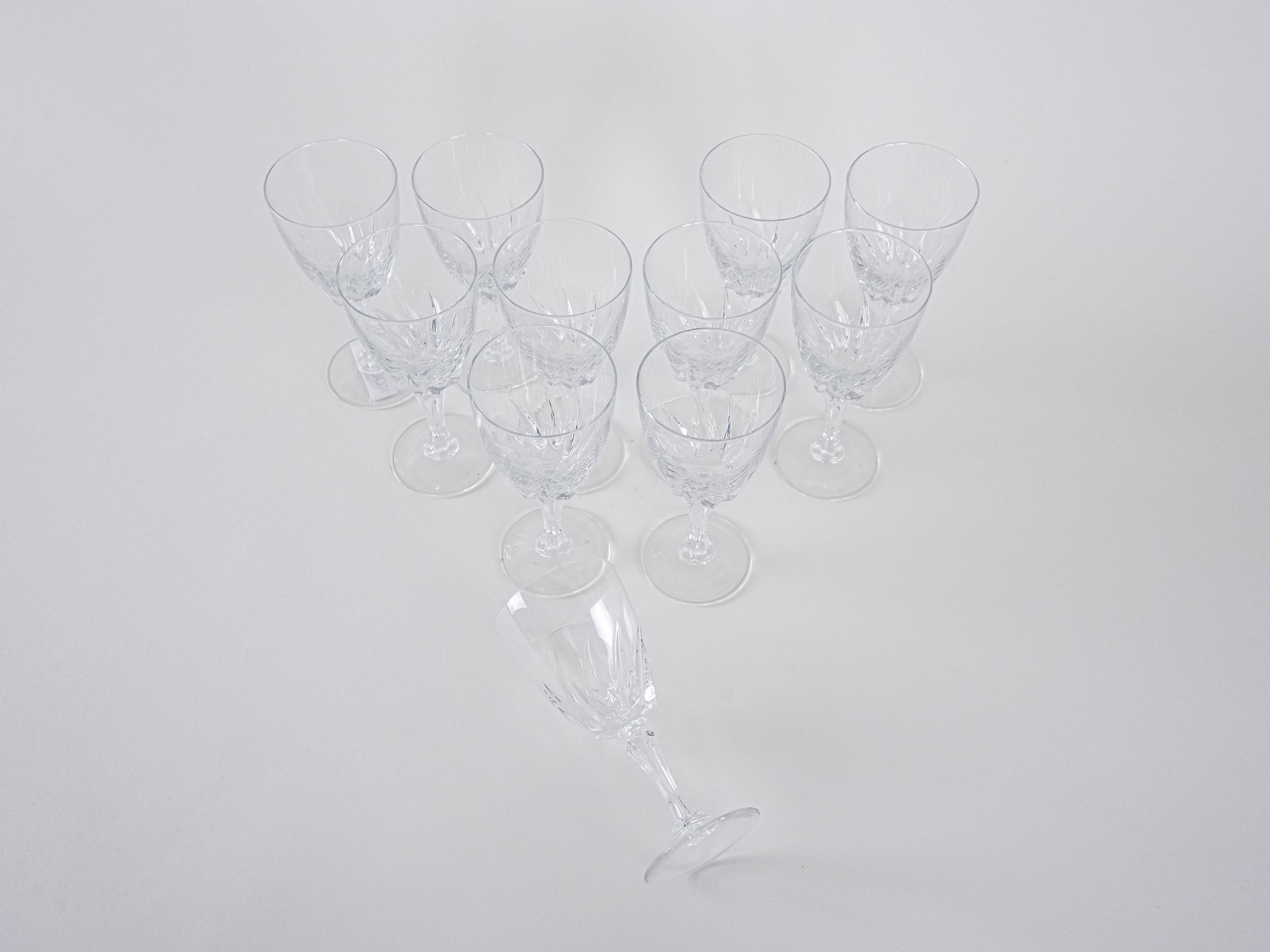 Set of crystal glasses, Danish design, 1970s, manufactured in Denmark