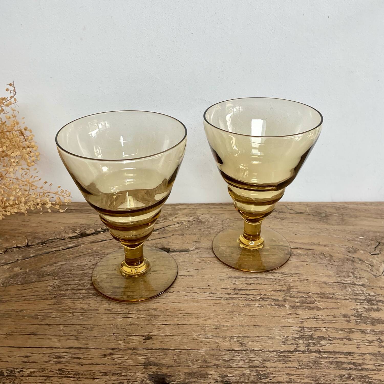 4 Art Deco wine glasses