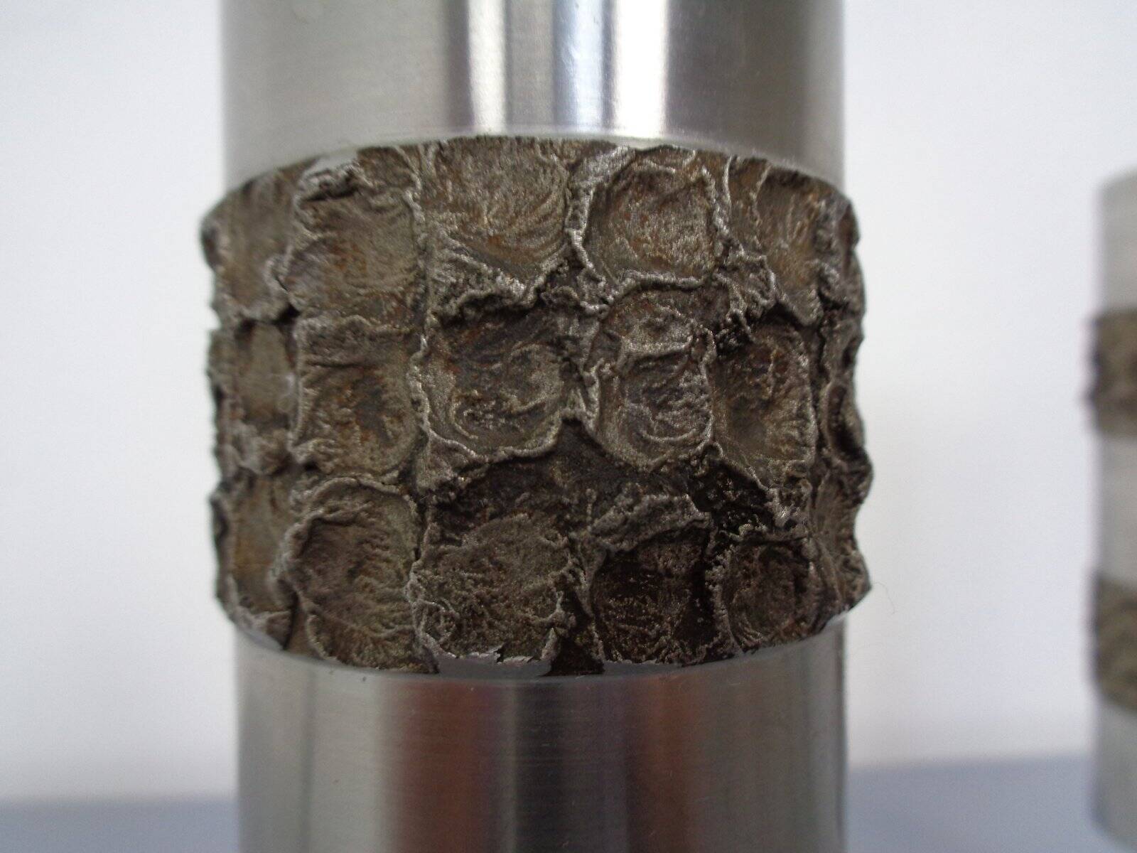 Brutalist German vases in stainless steel, 1960s, set of 2