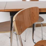 Formica extending table with 4 chairs, set, vintage from the 70s.