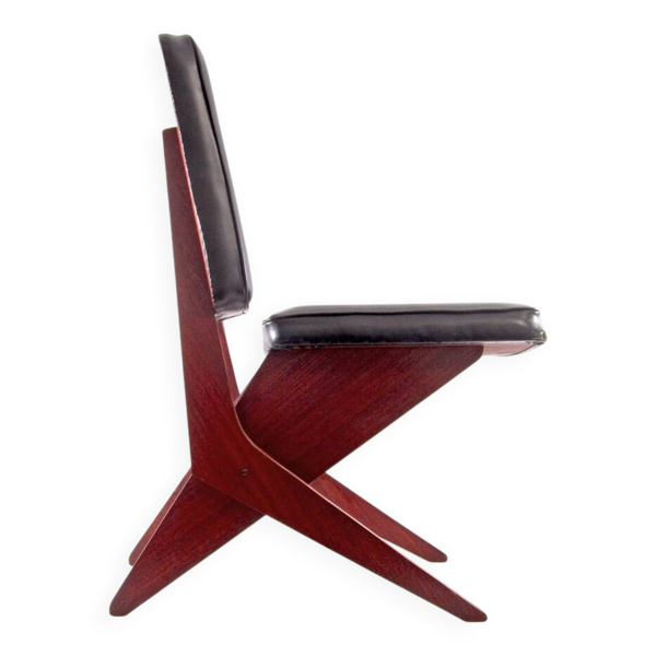Chaise de salle à manger Pastoe FB 18 ciseaux années cinquante par Jan van Grunsven