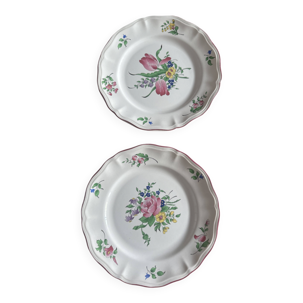2 assiettes plates faïence Lunéville