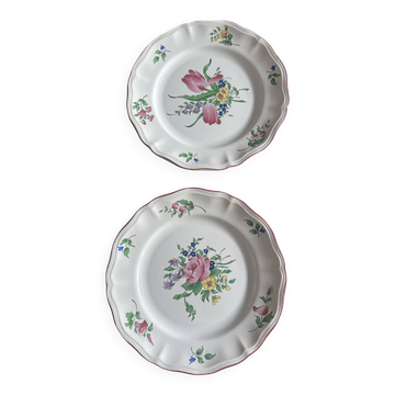 2 assiettes plates faïence Lunéville