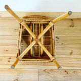 High back wicker chair